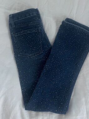 Forever 21 Dark Blue Rhinestone Flare Jeans
